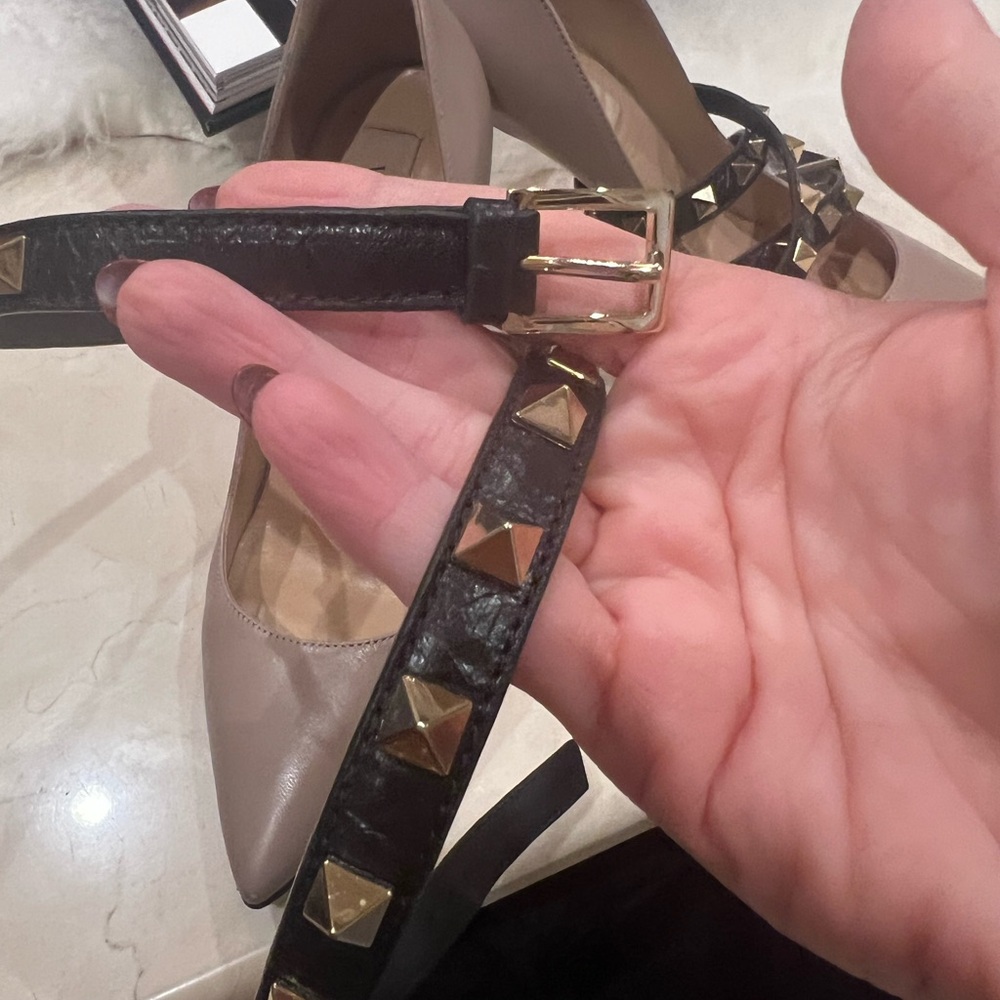 Valentino Women's Pink and Black Studded Heels - Picture 5 of 6